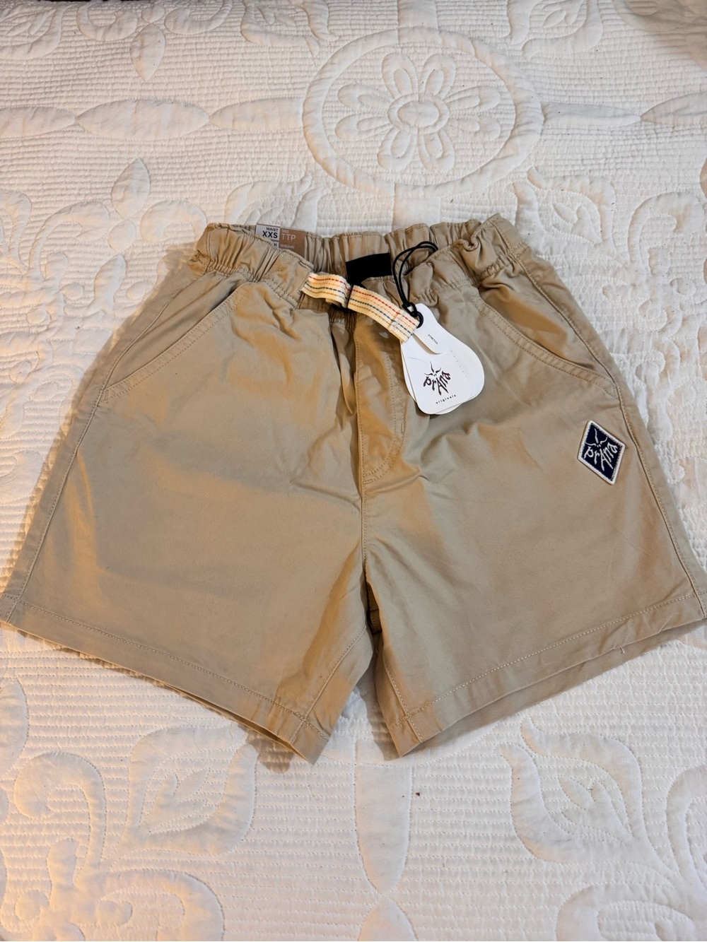 prAna Mojave Unisex Shorts XXS 5” Cliffside Khaki NWT